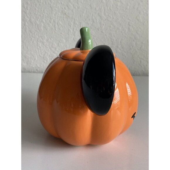 Disney Mickey Mouse Halloween Jack-O’-Lantern Pumpkin Ceramic Cookie Jar NEW - Picture 7 of 9